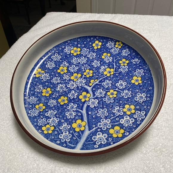 Vintage Blue, White and Yellow Oriental Large Round Bowl/Platter. - Picture 5 of 5